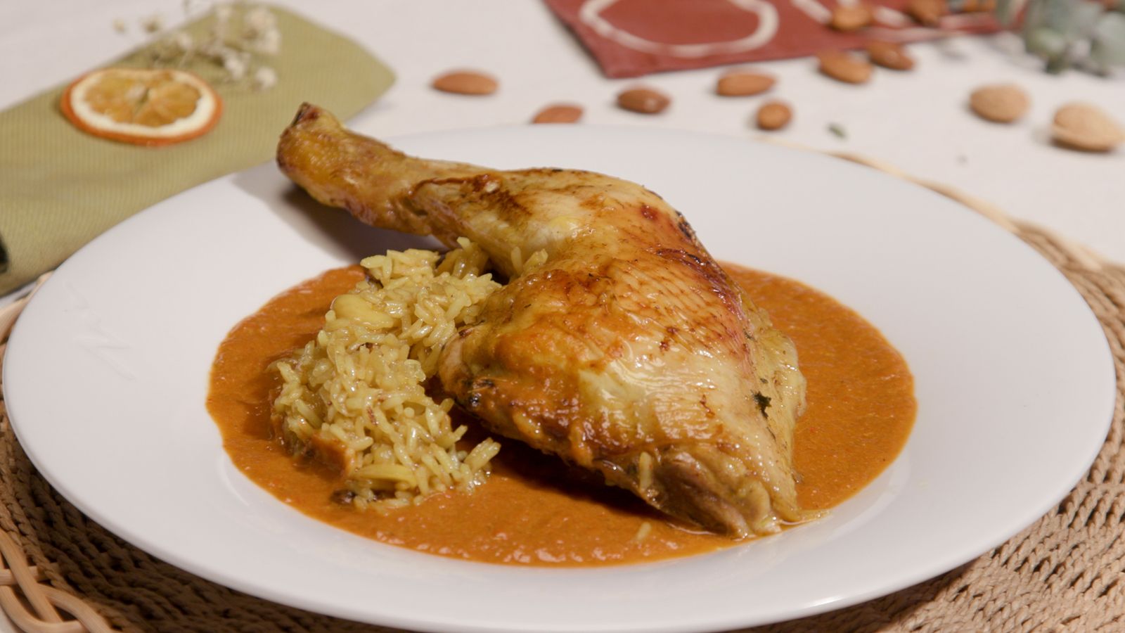Pollastre rostit amb ras-alhanut
