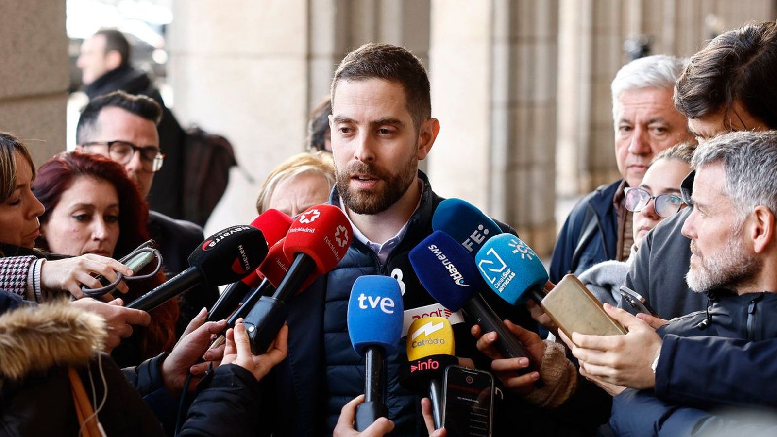 El portaveu del Semaf, Diego Martín, a l'eixida de la reunió