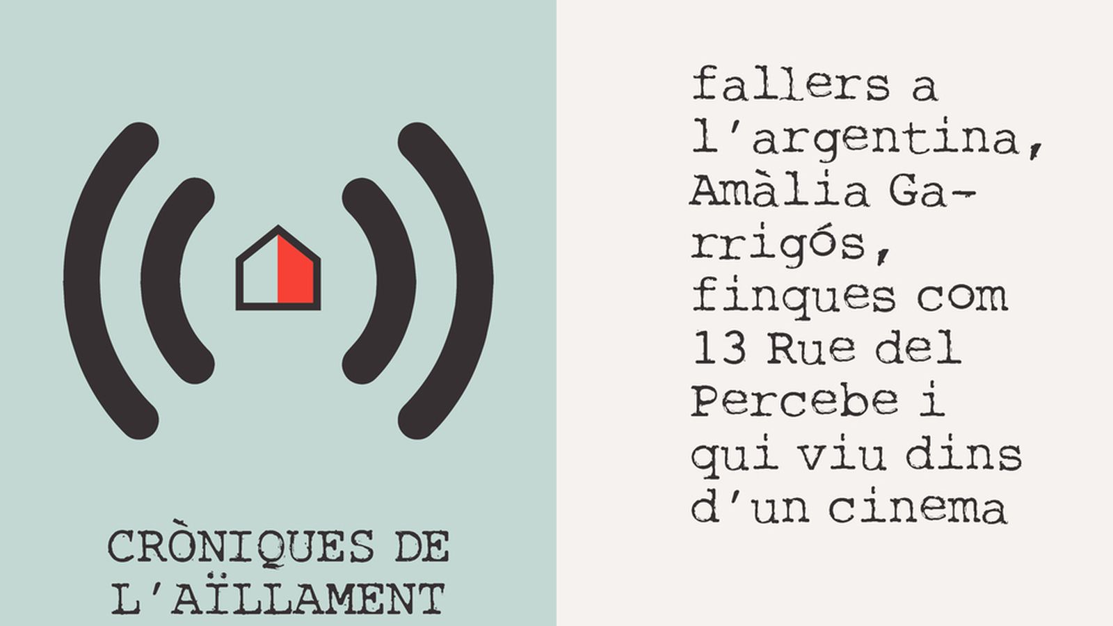 23.03.2020 | Fallers a l’Argentina, Amàlia Garrigos, finques com 13 Rue del Percebe i qui viu dins d’un cinema