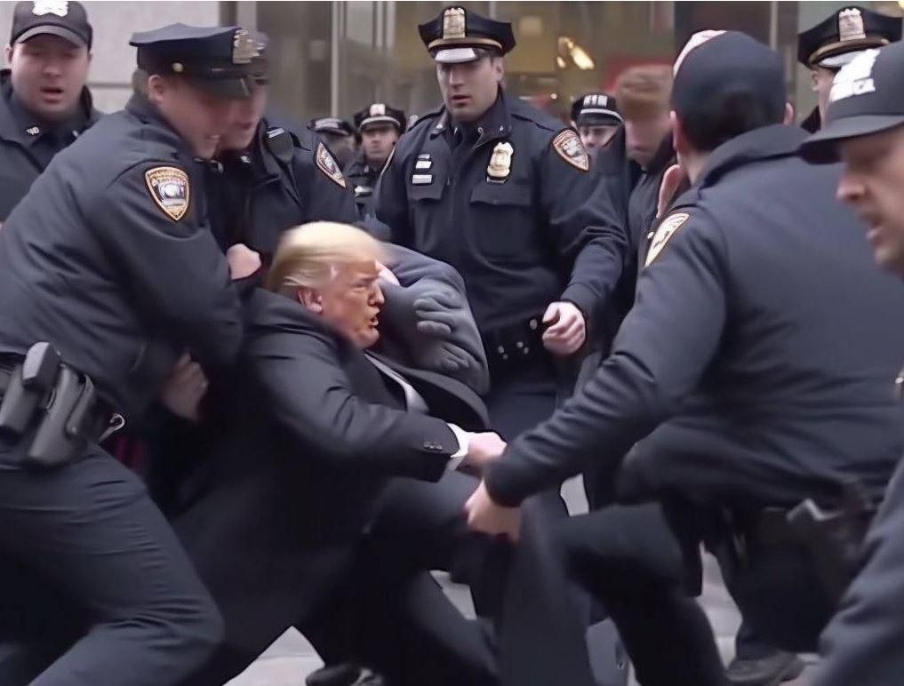 Foto de la hipotètica detenció de Trump recreada amb intel·ligència artificial 2/3 Foto de la hipotètica detenció de Trump recreada amb intel·ligència artificial 2/3