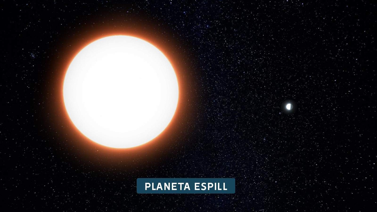 Recreació de LTT9779 b orbitant al voltant de estel amfitrió