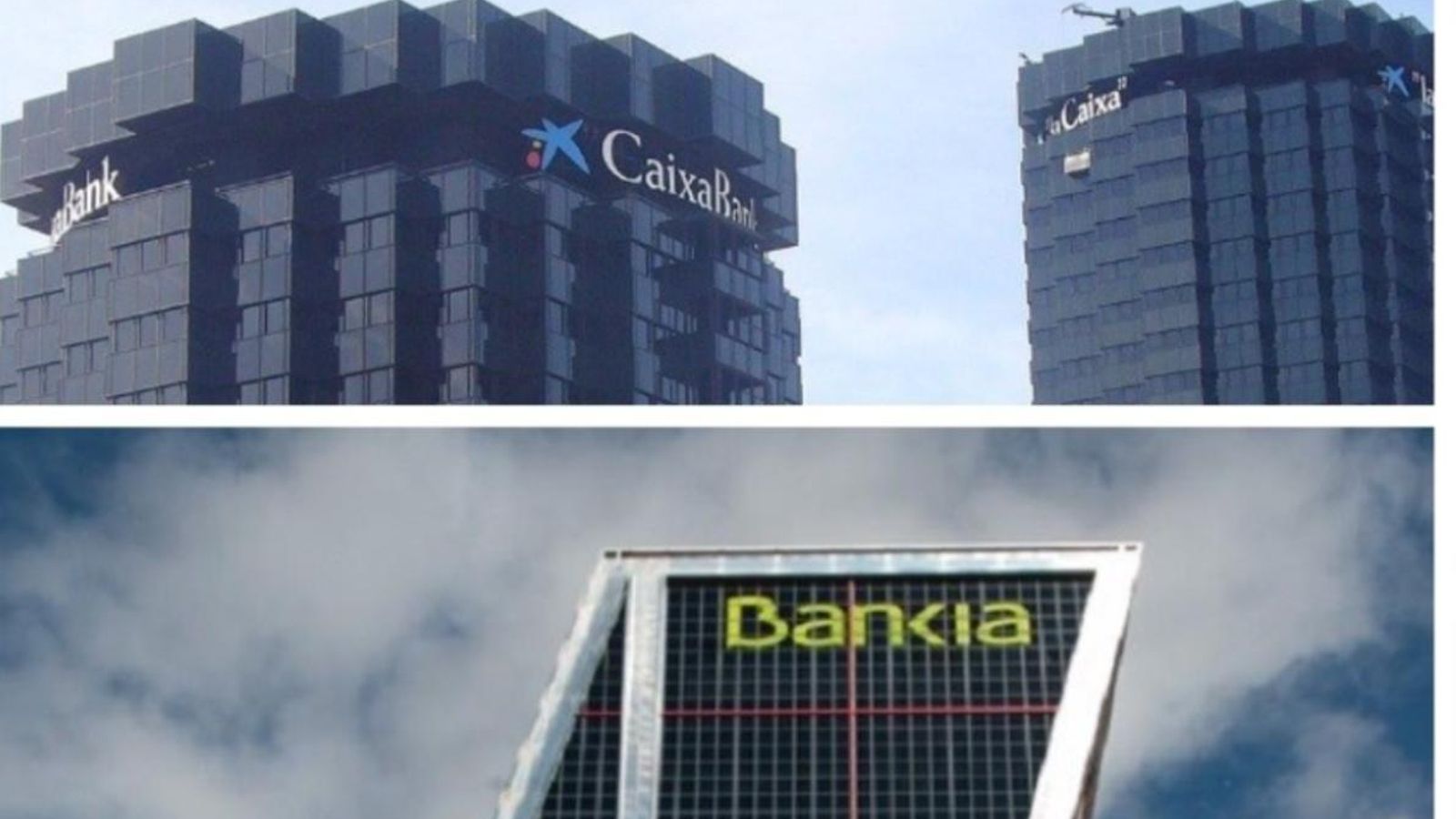 Les dos entitats que es fusionen. / CaixaBank i Bankia