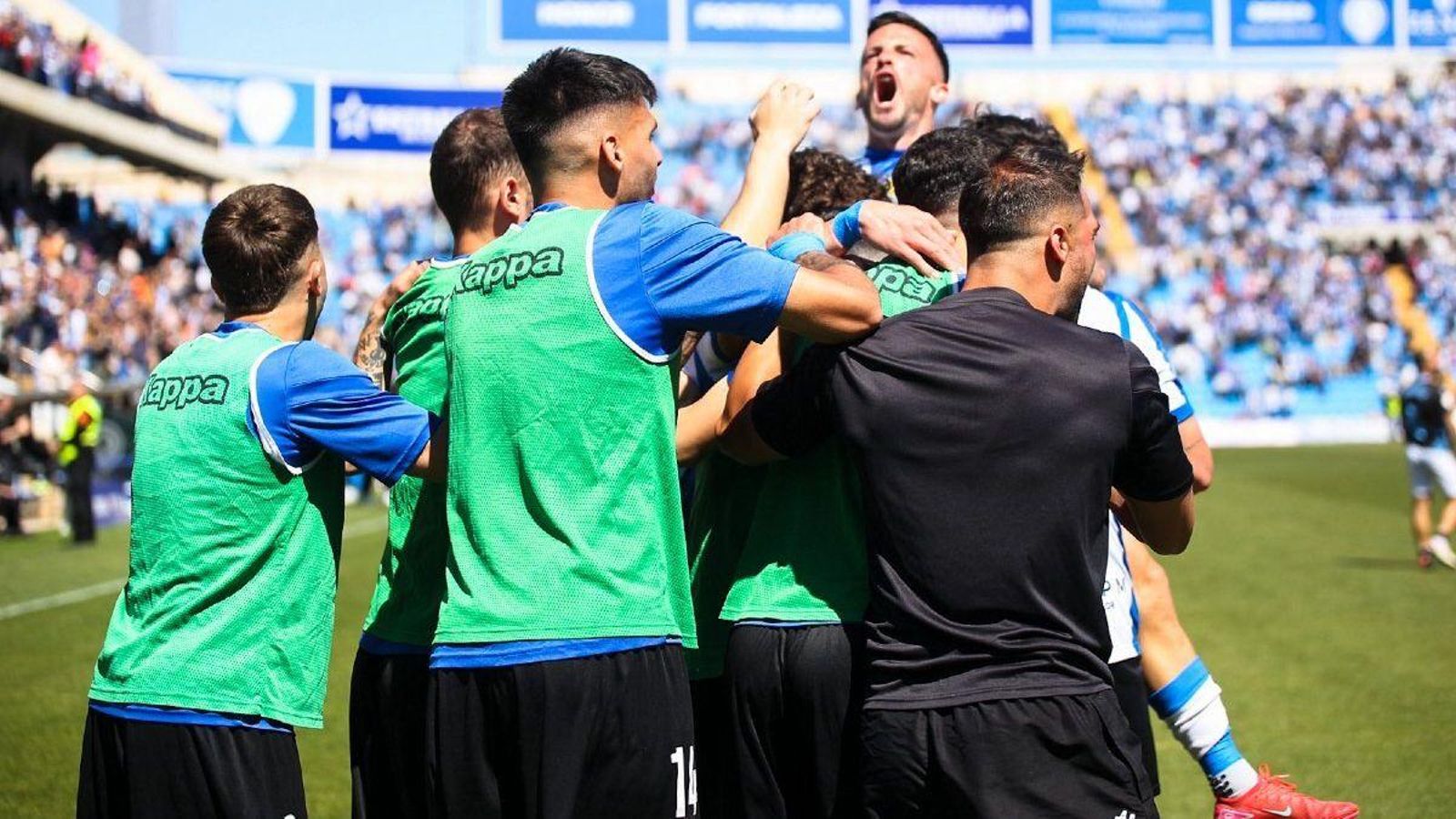 Els jugadors de l'Hèrcules celebren un dels gols