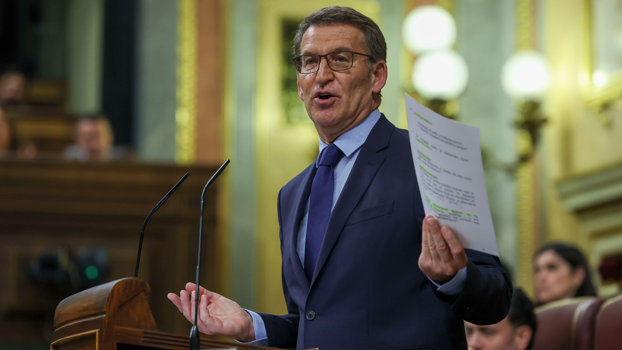 Intervenció del líder del PP, Alberto Núñez Feijóo, en el debat d'investidura