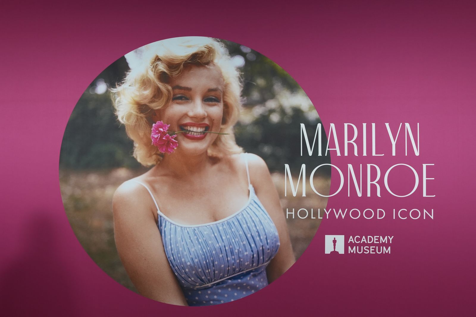 Fotografia que mostra una imatge en l'exposició que celebra el centenari del naixement de Marilyn Monroe, a Los Angeles (els Estats Units).