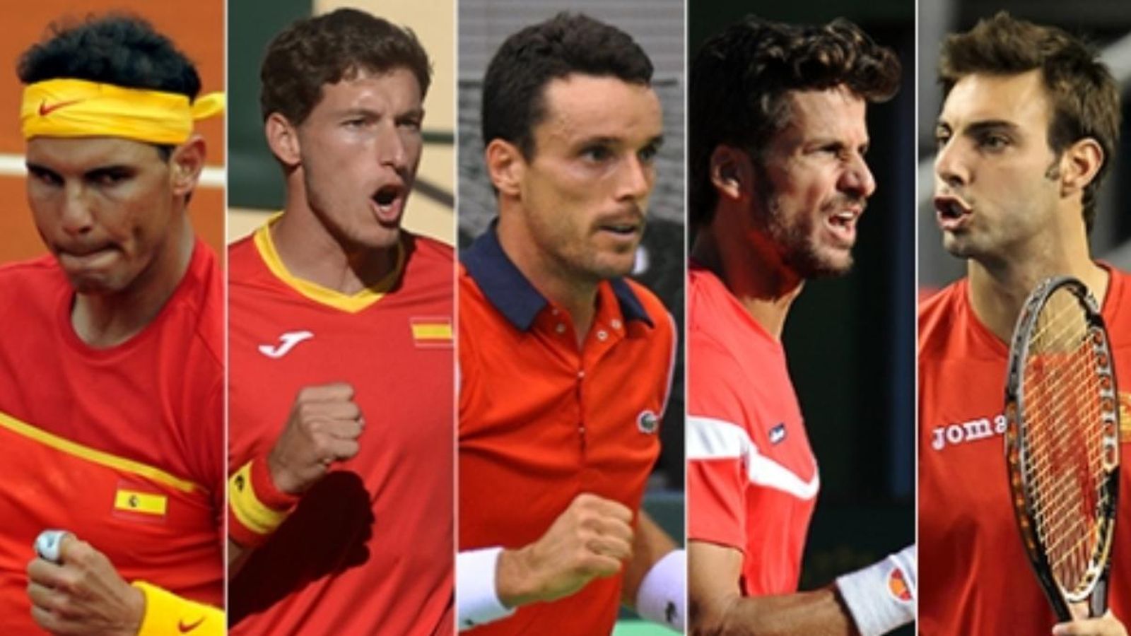 Rafa Nadal, Pablo Carreño, Roberto Bautista, Feliciano López i Marcel Granollers