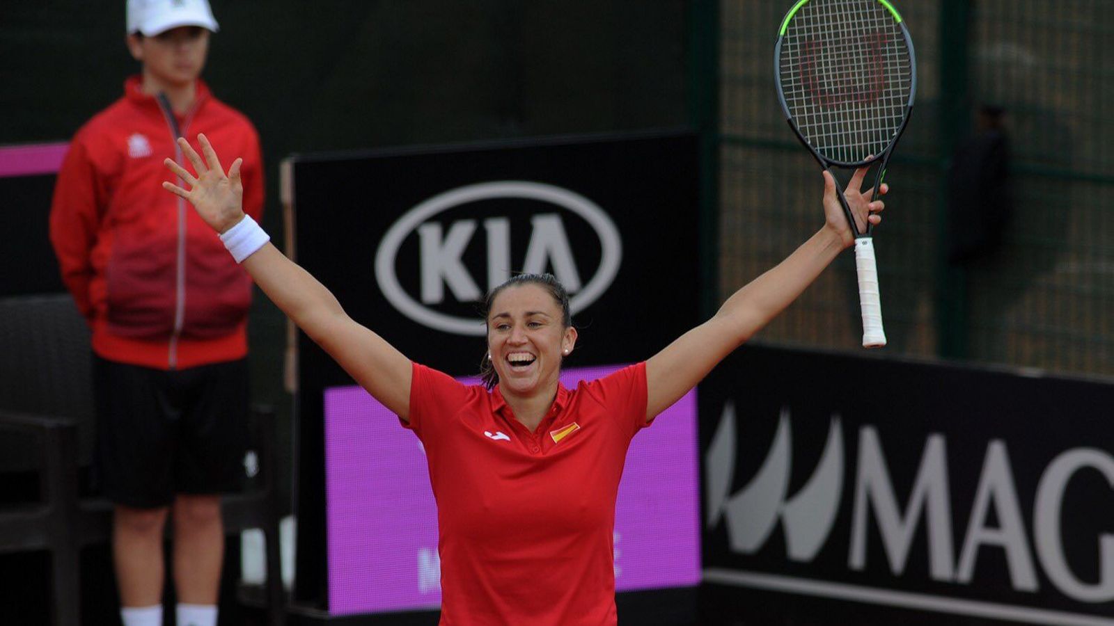 Sara Sorribes en un encontre de semifinals de la Billie Jean King Cup