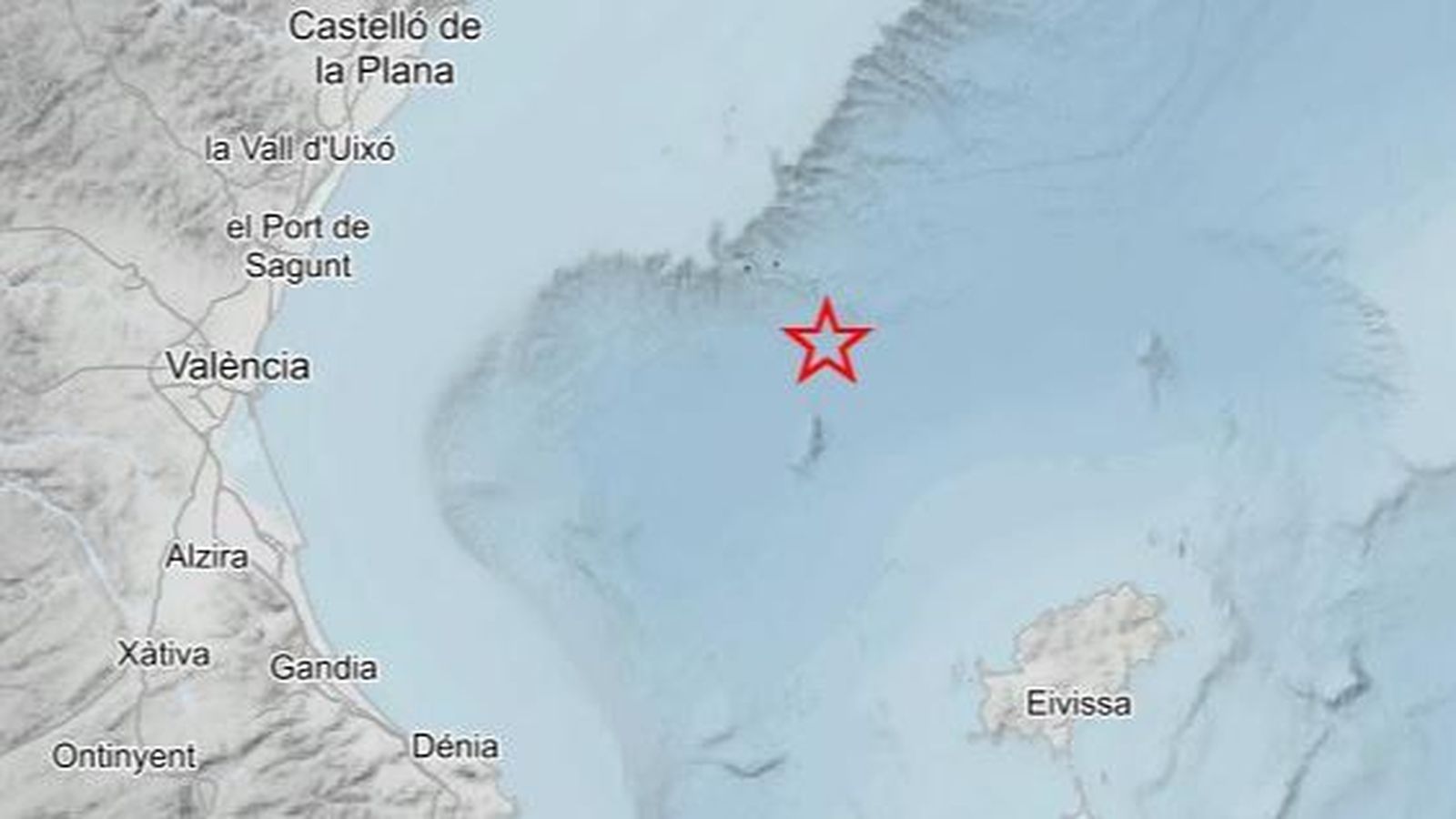 Epicentre el sisme registrat al Golf de València
