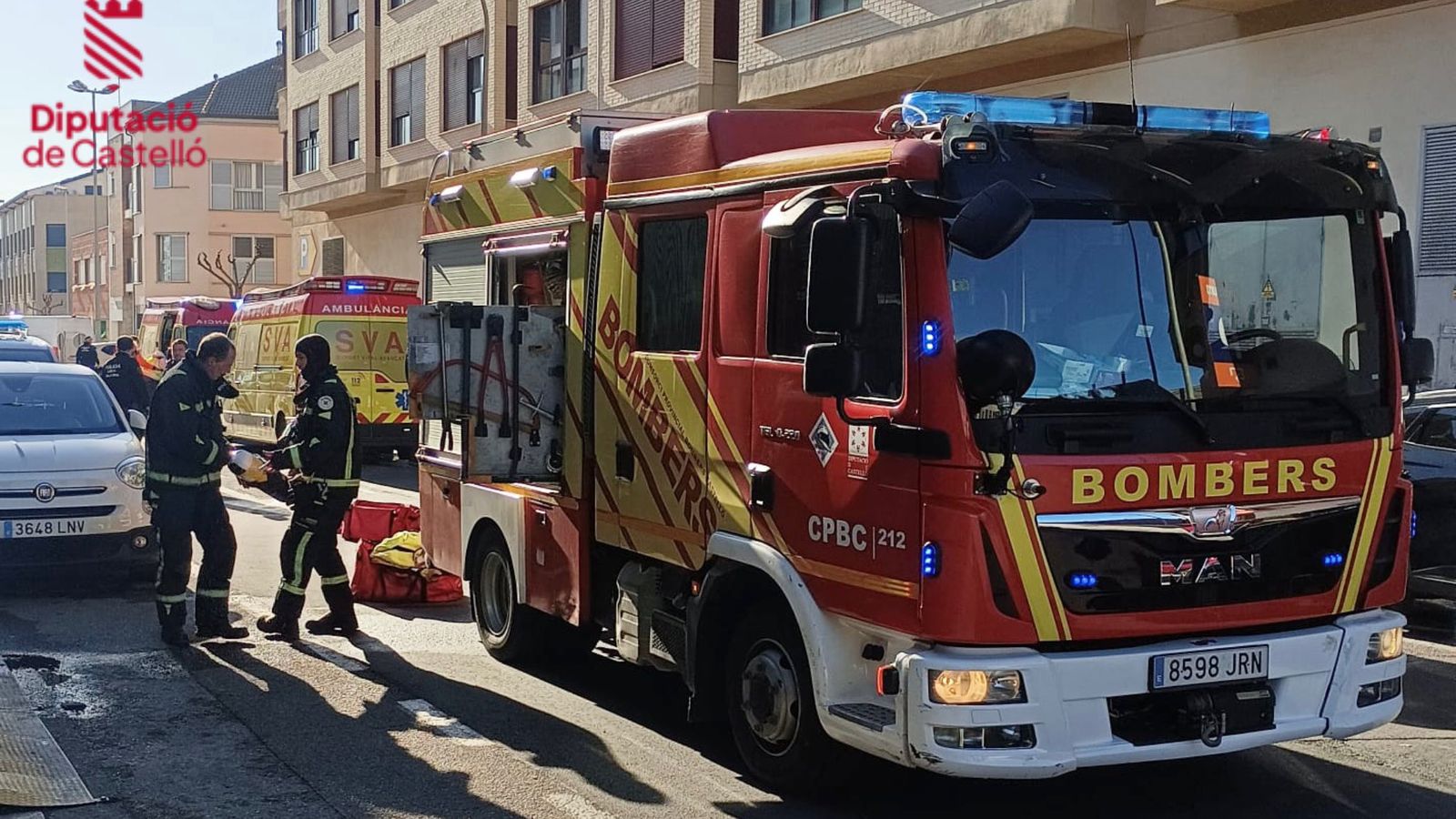 En imatge, el dispositiu de bombers