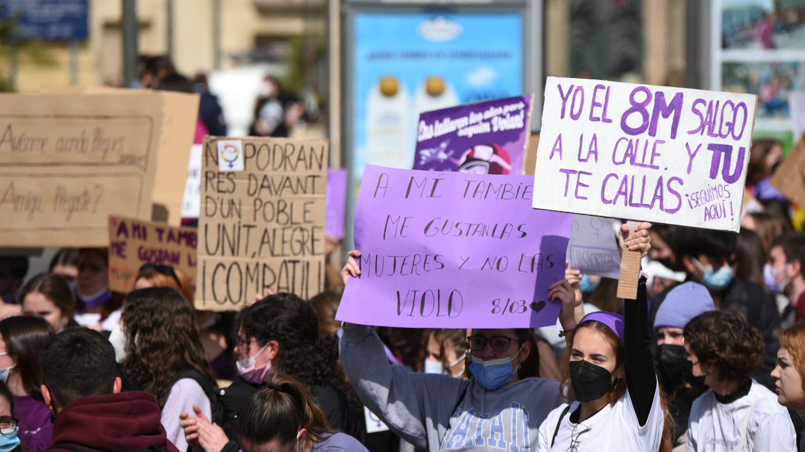 Imatge d'una manifestació pel 8M