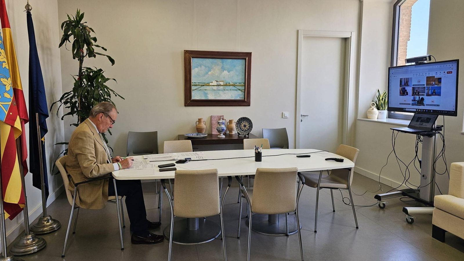 El conseller Aguirre durant el Consell Consultiu de Política Pesquera i Política Agrícola per a Assumptes Comunitaris