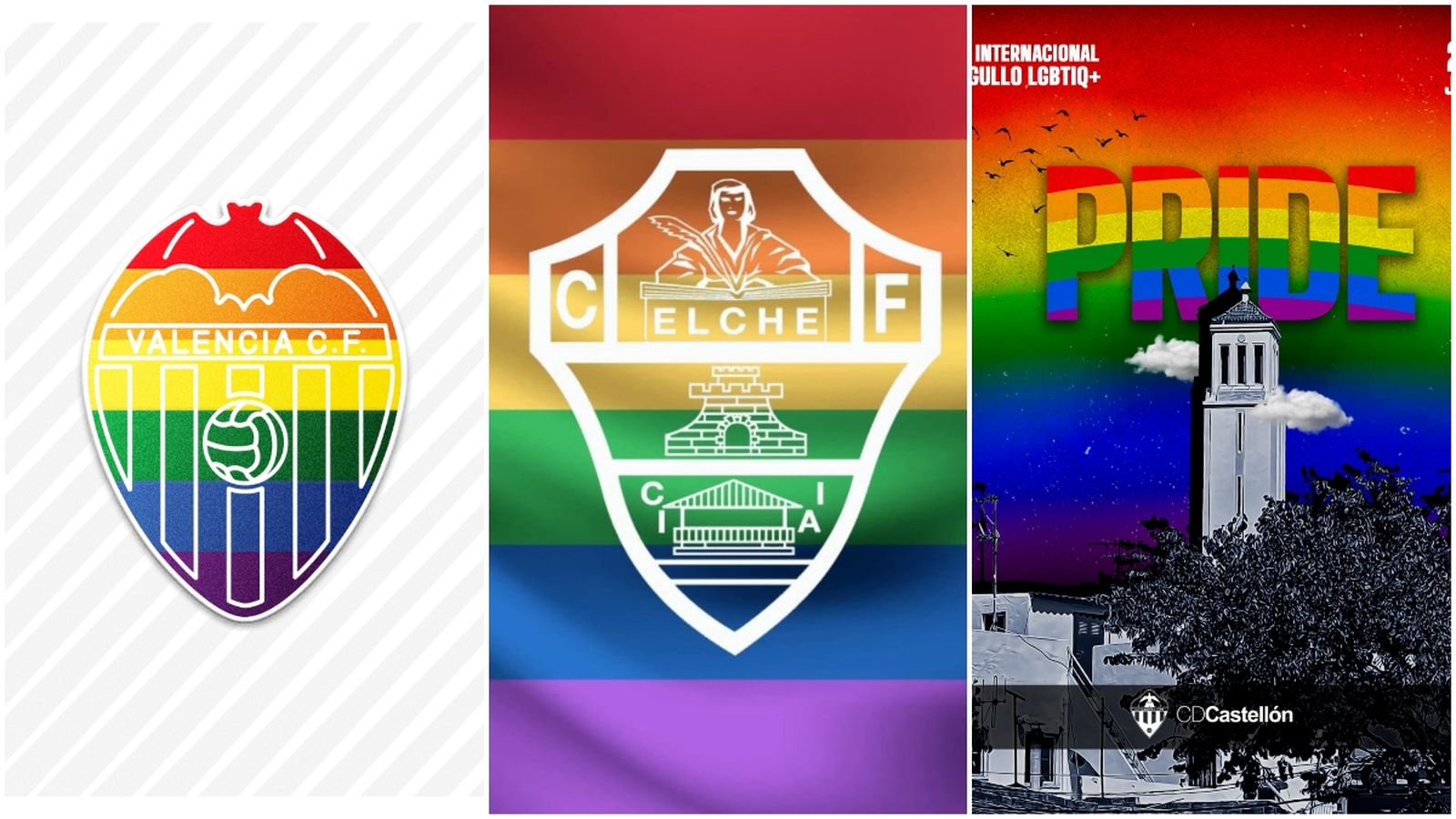 Imatges dels equips donant suport al dia de l'Orgull LGTBI