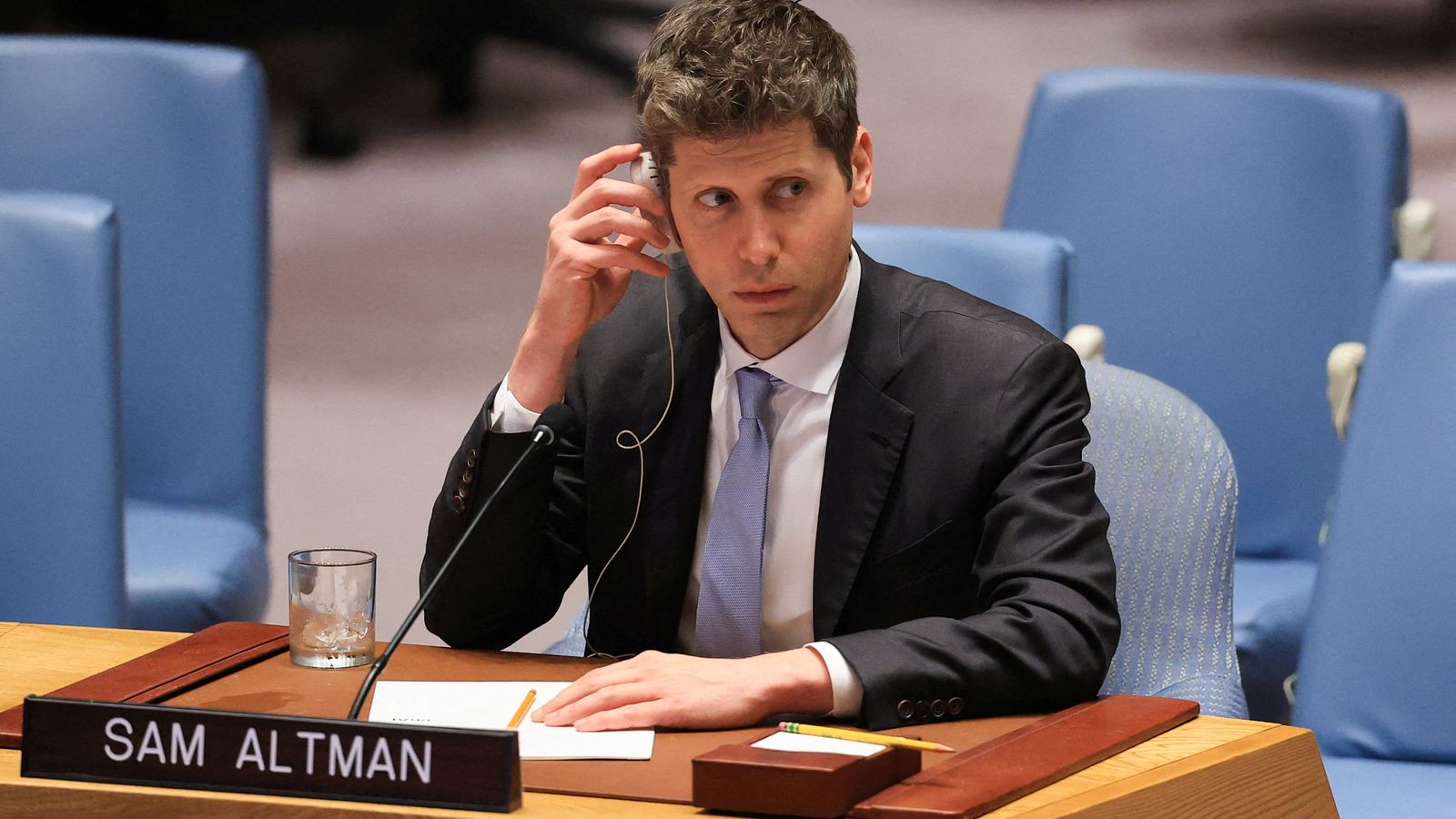 Sam Altman, CEO d'OpenAI, durant una sessió del Consell de Seguretat de les Nacions Unides este setembre