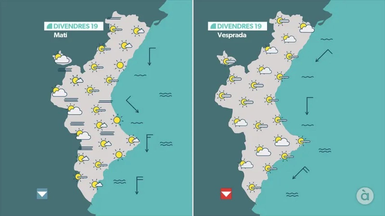 La previsió de l'oratge per a este divendres