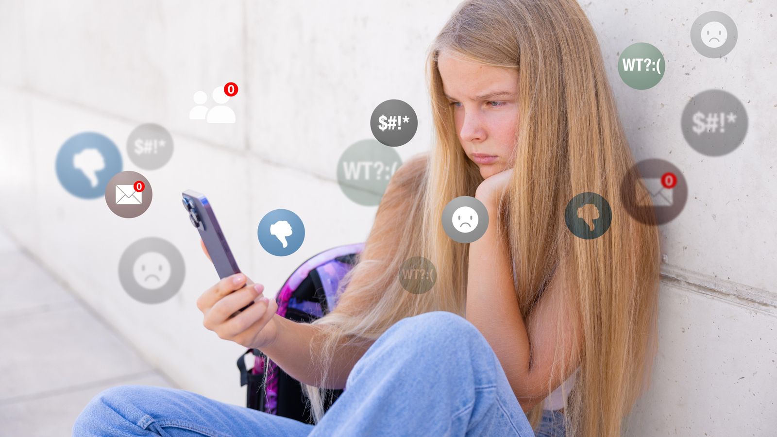 Adolescent preocupada per reaccions negatives i comentaris en xarxes socials Adolescent preocupada per reaccions negatives i comentaris en xarxes socials