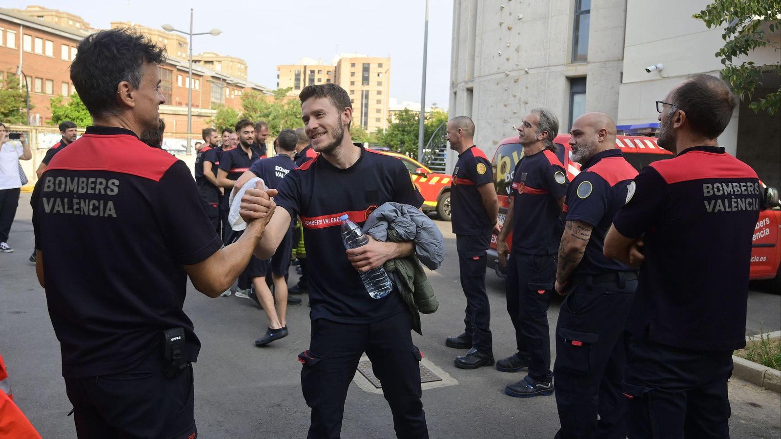 Moment del rebement al Parc de Bombers Nord