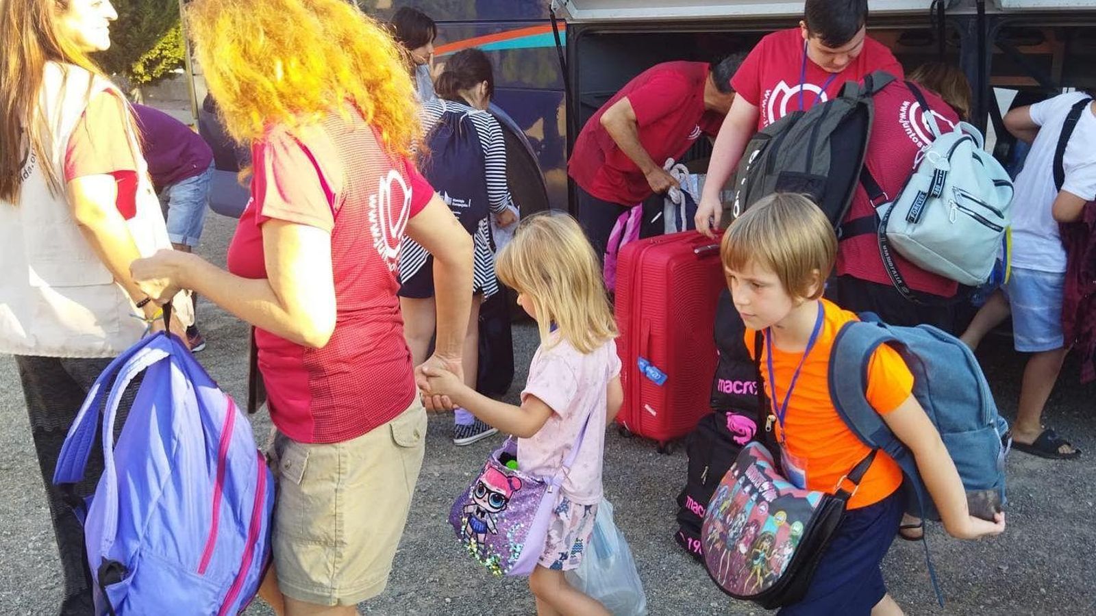 Arribada de xiquets ucraïnesos a València en una imatge d'arxiu