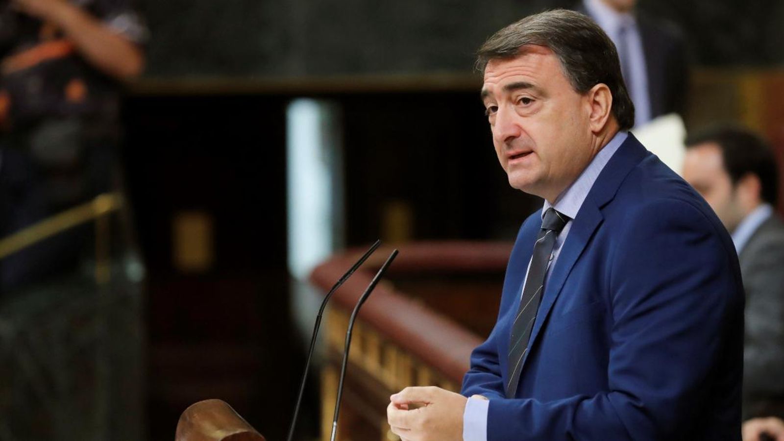 Aitor Esteban, durant la intervenció al Congrés