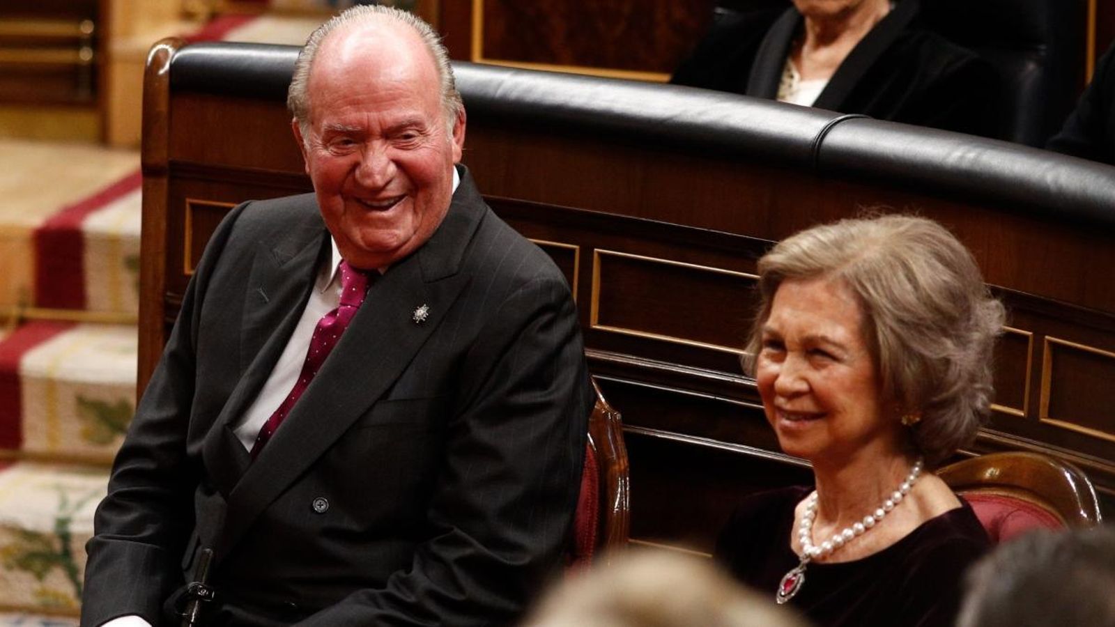 Els reis emèrits al Congrés, en un acte institucional, en una imatge d'arxiu