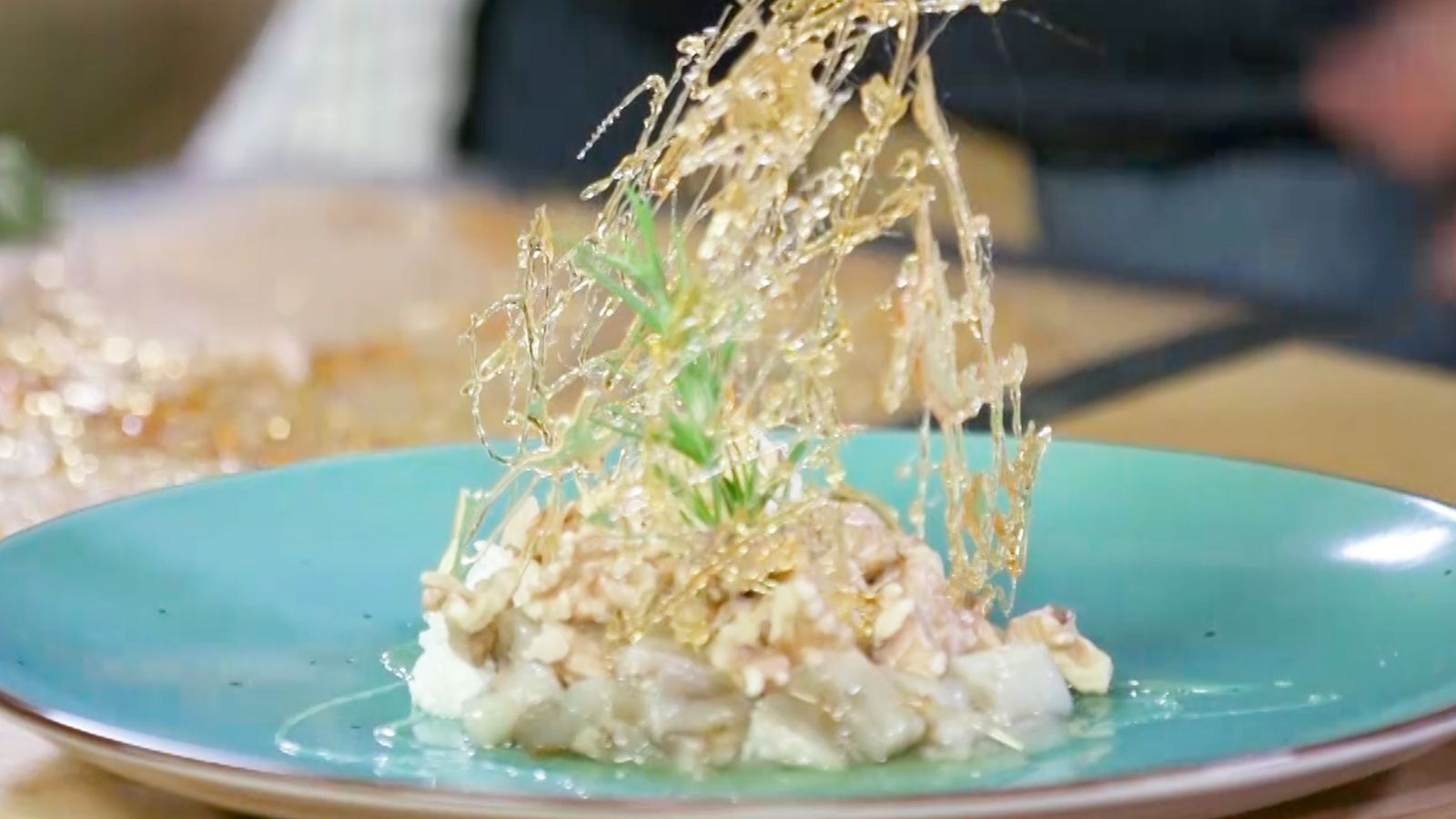 Albergina torrada, mel, brull i anous