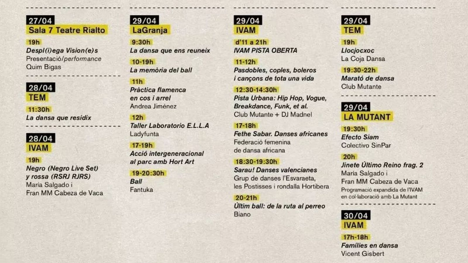 Programació de Dansem juntes