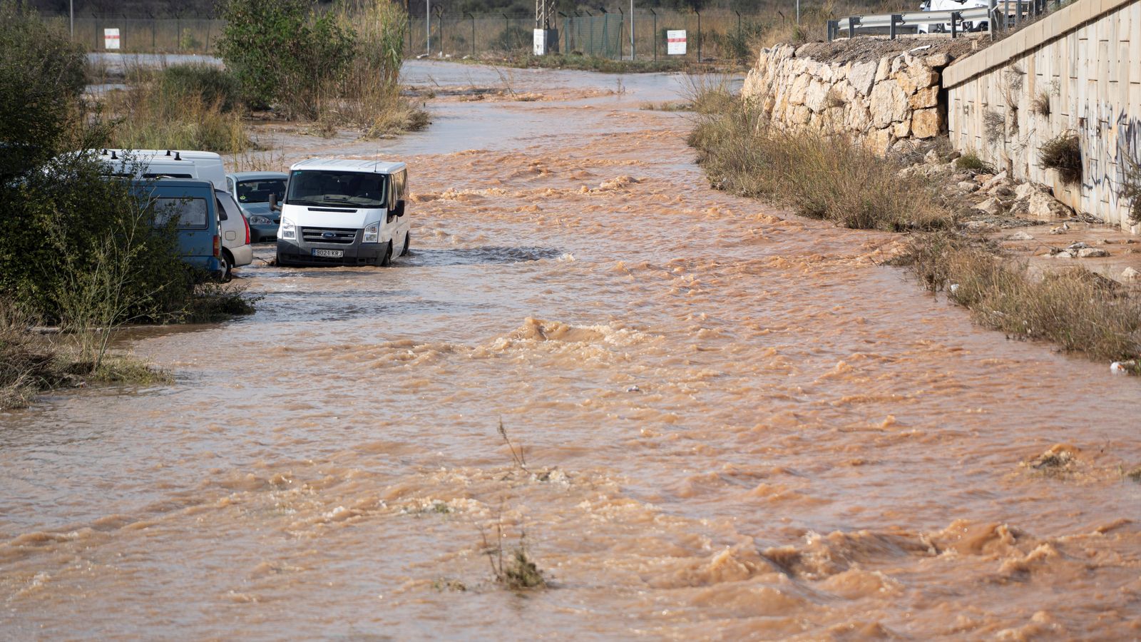 Tram inundat de l'autovia de l'Est, A-3, a València, el passat dissabte