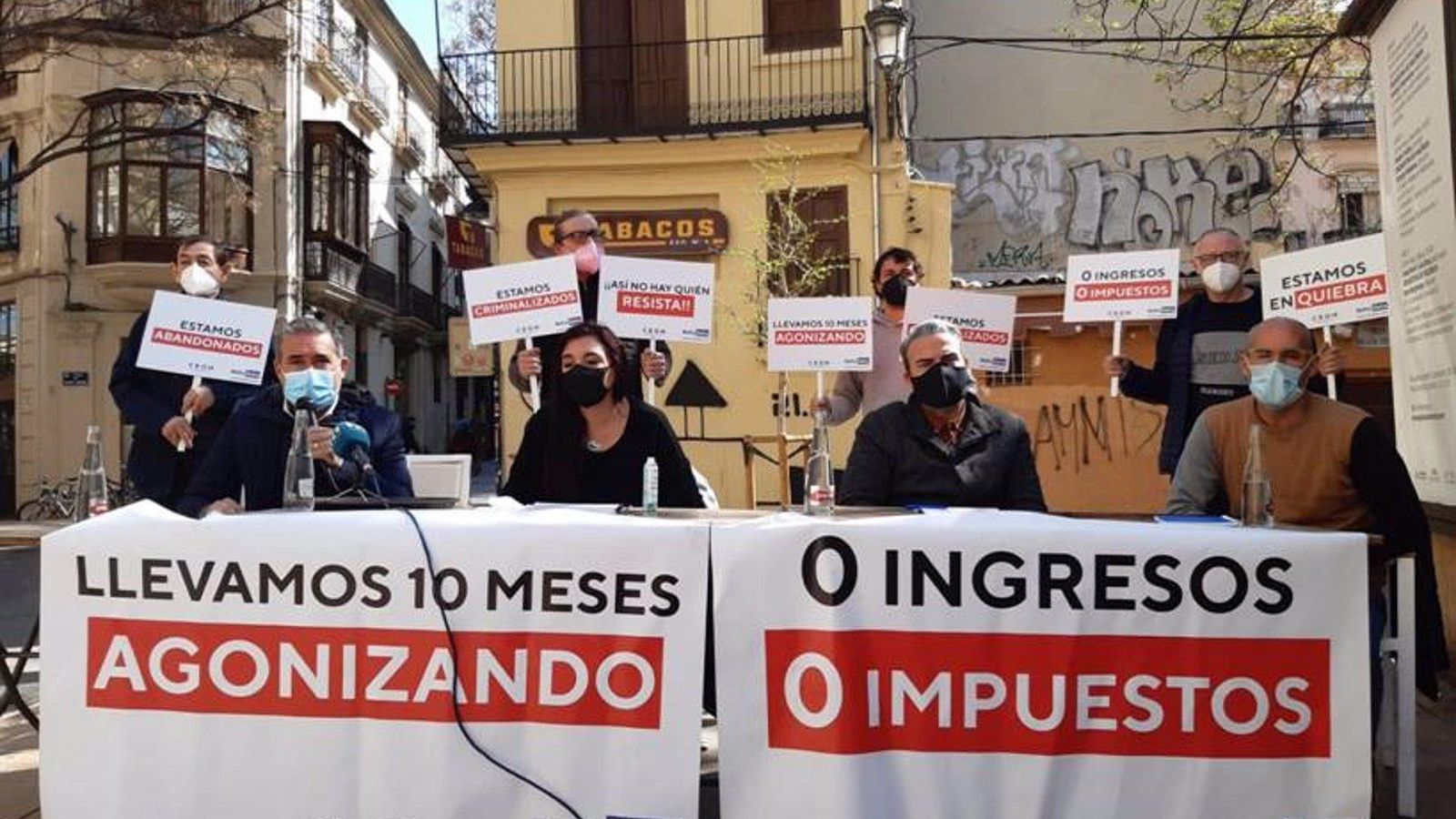 Protesta de la patronal CEOH a València en una imatge d'arxiu