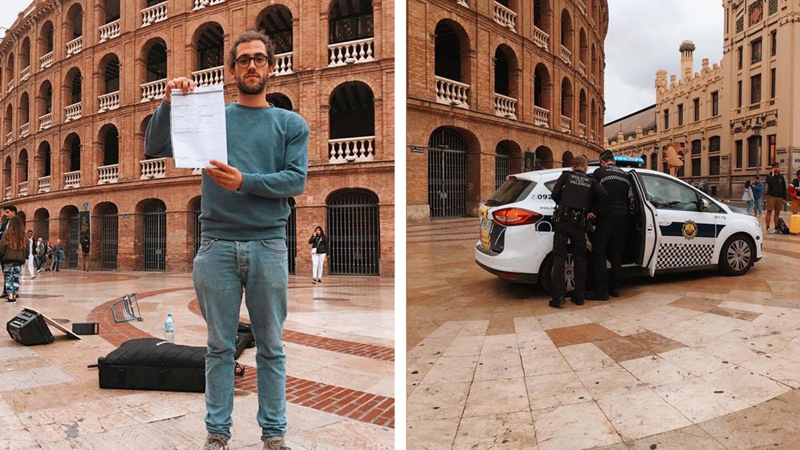 L’artista valencià davant la plaça de bous de València