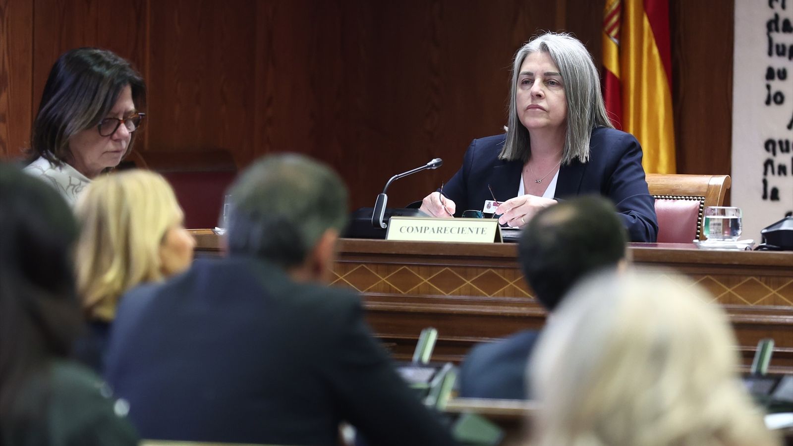 Francisca Muñoz, esposa de Santos Cerdán, durant la seua compareixença davant la comissió del Senat