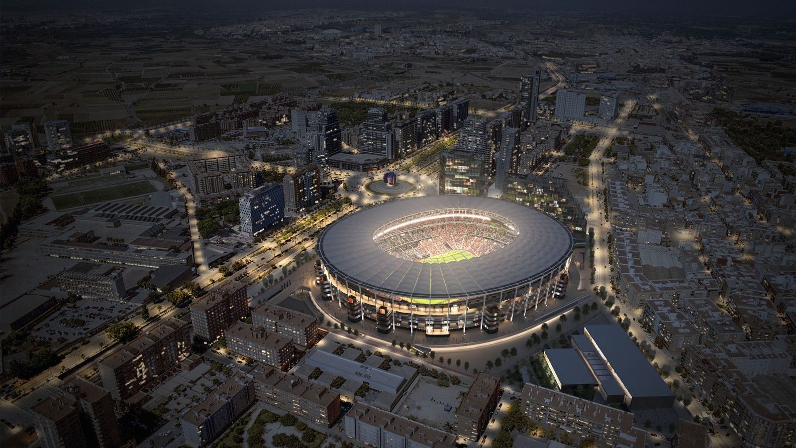 Recreació del nou Mestalla