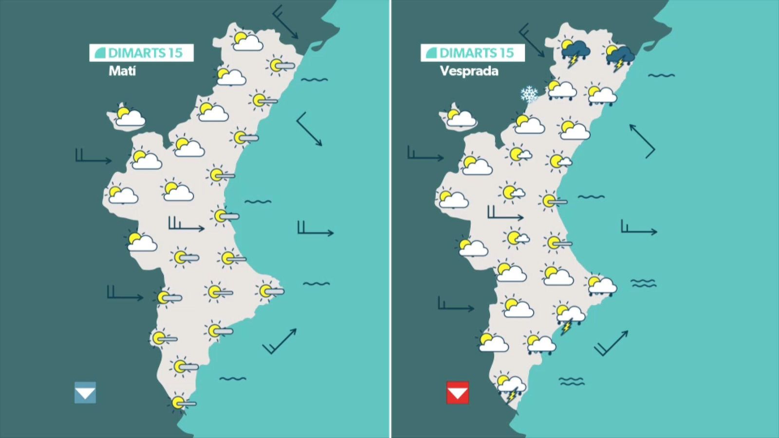Previsió de dimarts i dimecres