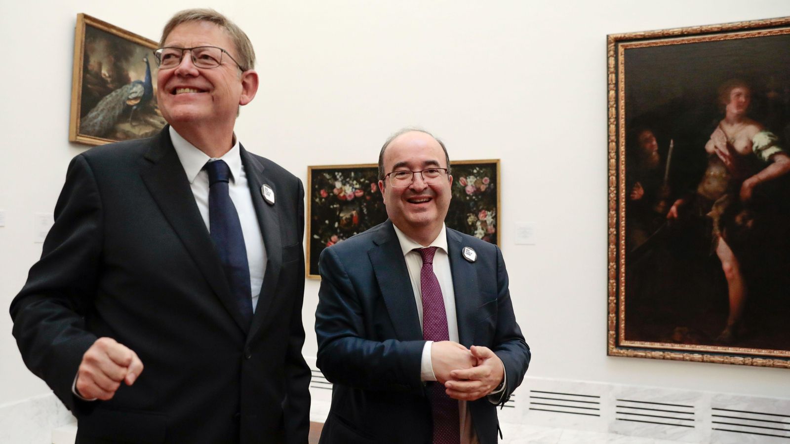 El president Puig i el ministre de Cultura al Museu de Belles Arts de València, on s'ha presentat el bo cultural per als joves
