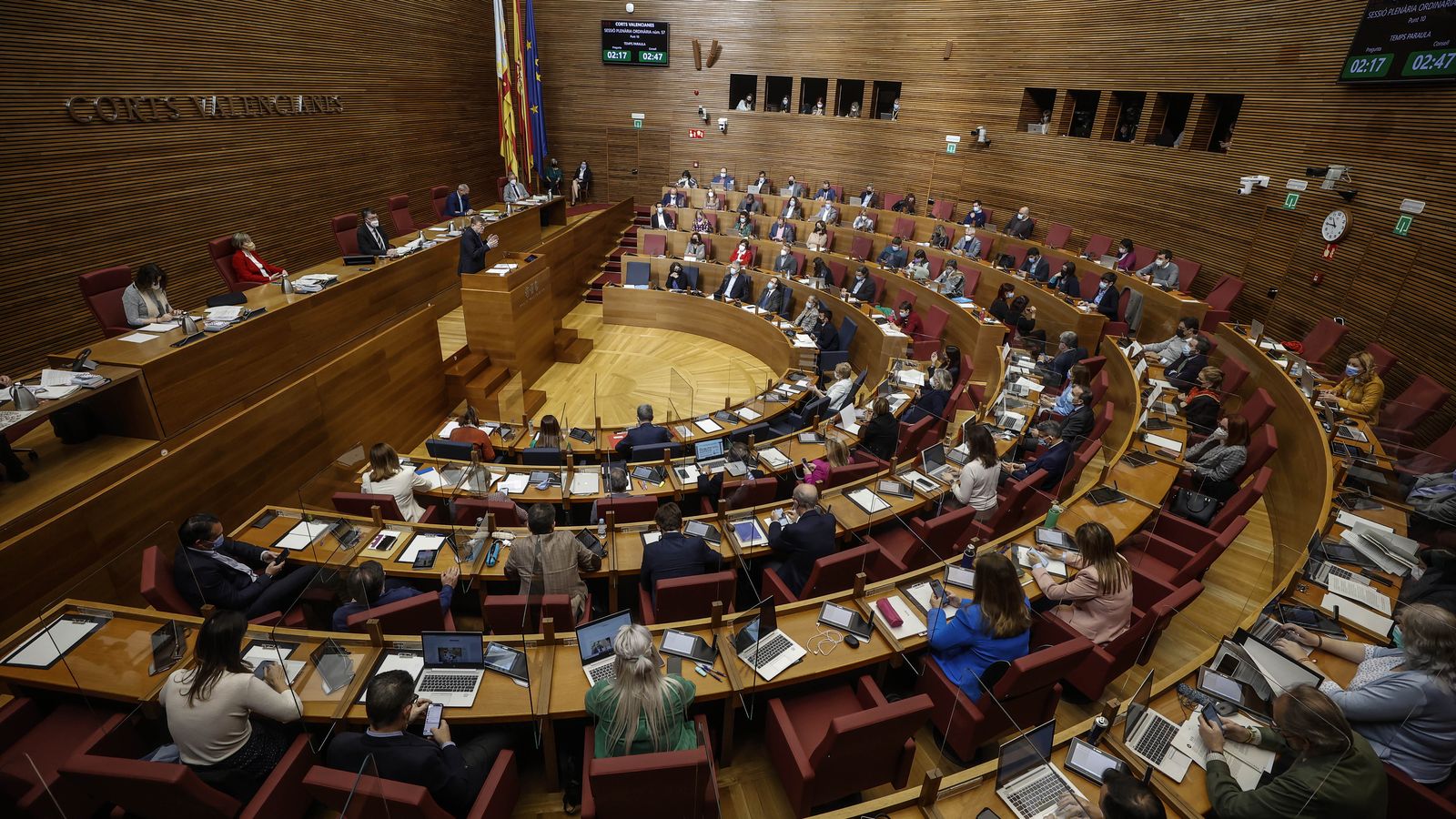 Vista general d'una sessió de control de Les Corts Valencianes en una imatge d'arxiu
