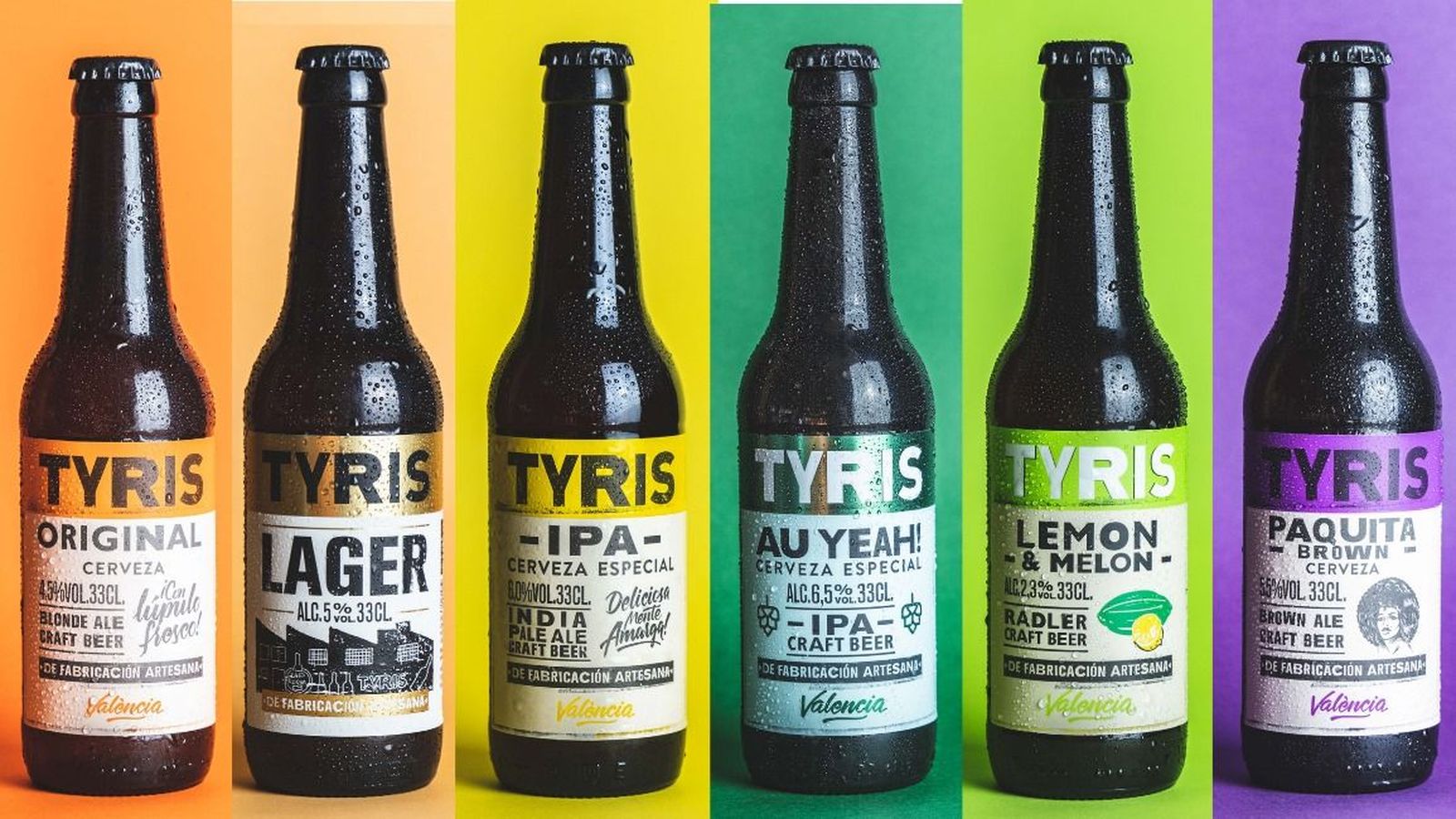 Algunes de les varietats de la cervesa valenciana Tyris