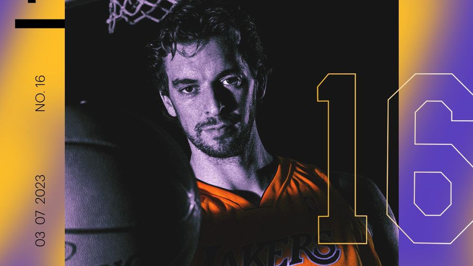Pau Gasol, amb la camiseta dels Lakers