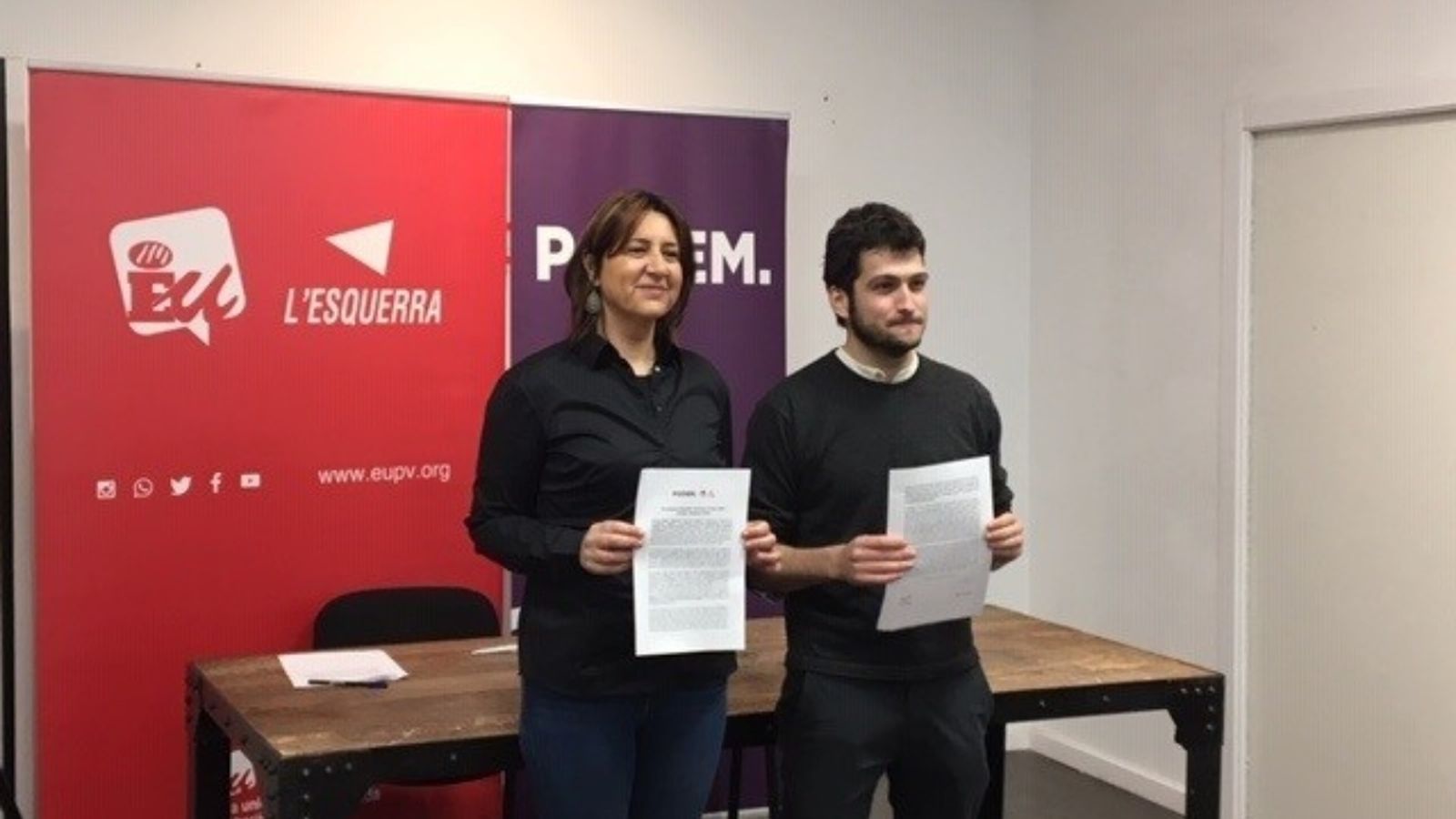 Podem i EUPV tanquen un preacord de confluència per a \"eixir a guanyar\" en les autonòmiques