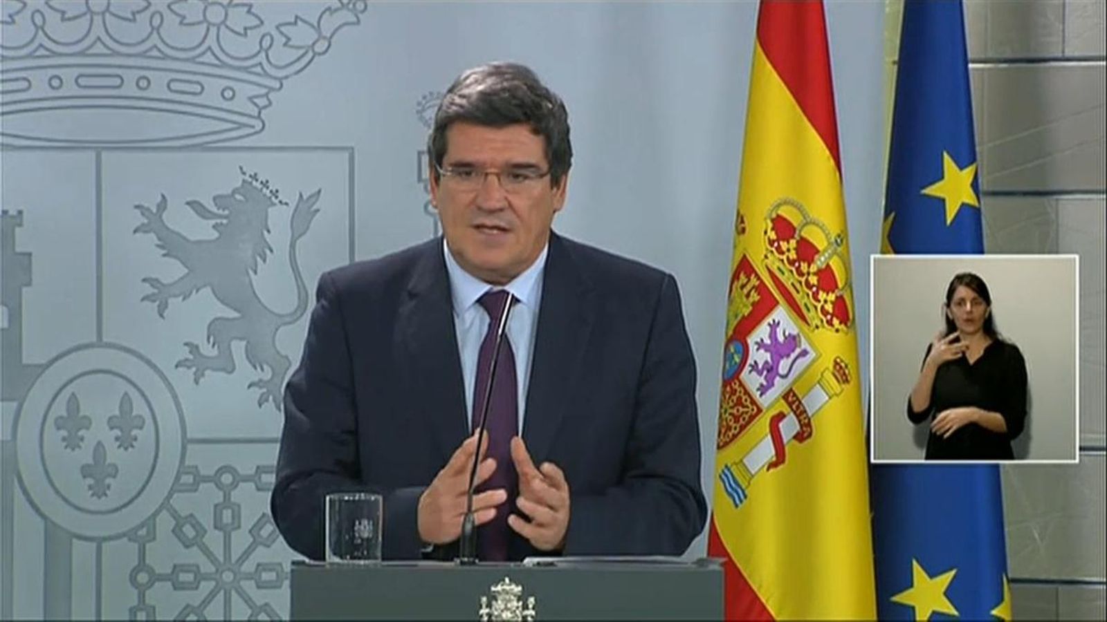 El ministre d’Inclusió, Seguretat Social i Migracions, José Luis Escrivá, durant la roda de premsa