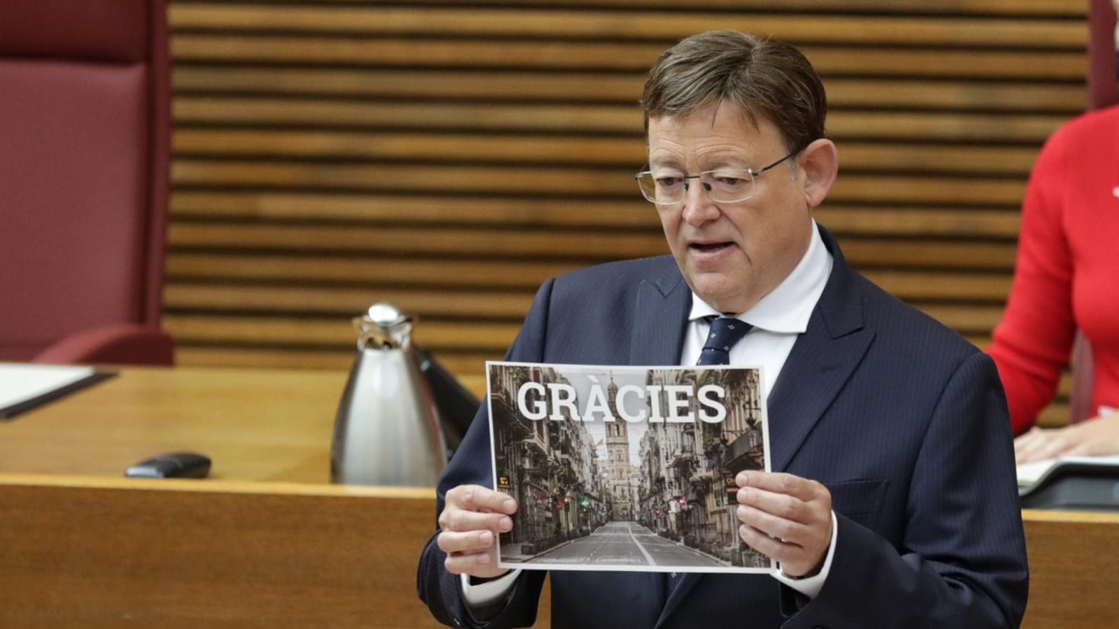 El president de la Generalitat, Ximo Puig, en la primera de les tres sessions relatives al debat de política general.