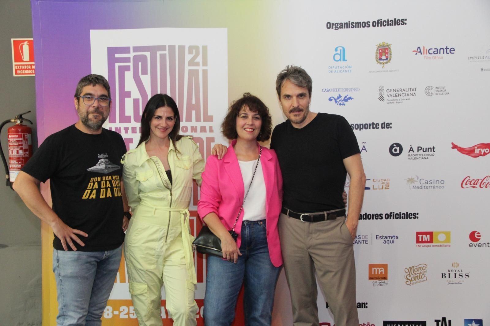 Ernest Jose Sorrentino (subdirecció de Continguts À Punt), l'actriu Maria Maroto, Elena Vilanova (directora de Continguts i Programació) i l'actor Jordi Ballester, en el Laboratori del festival
