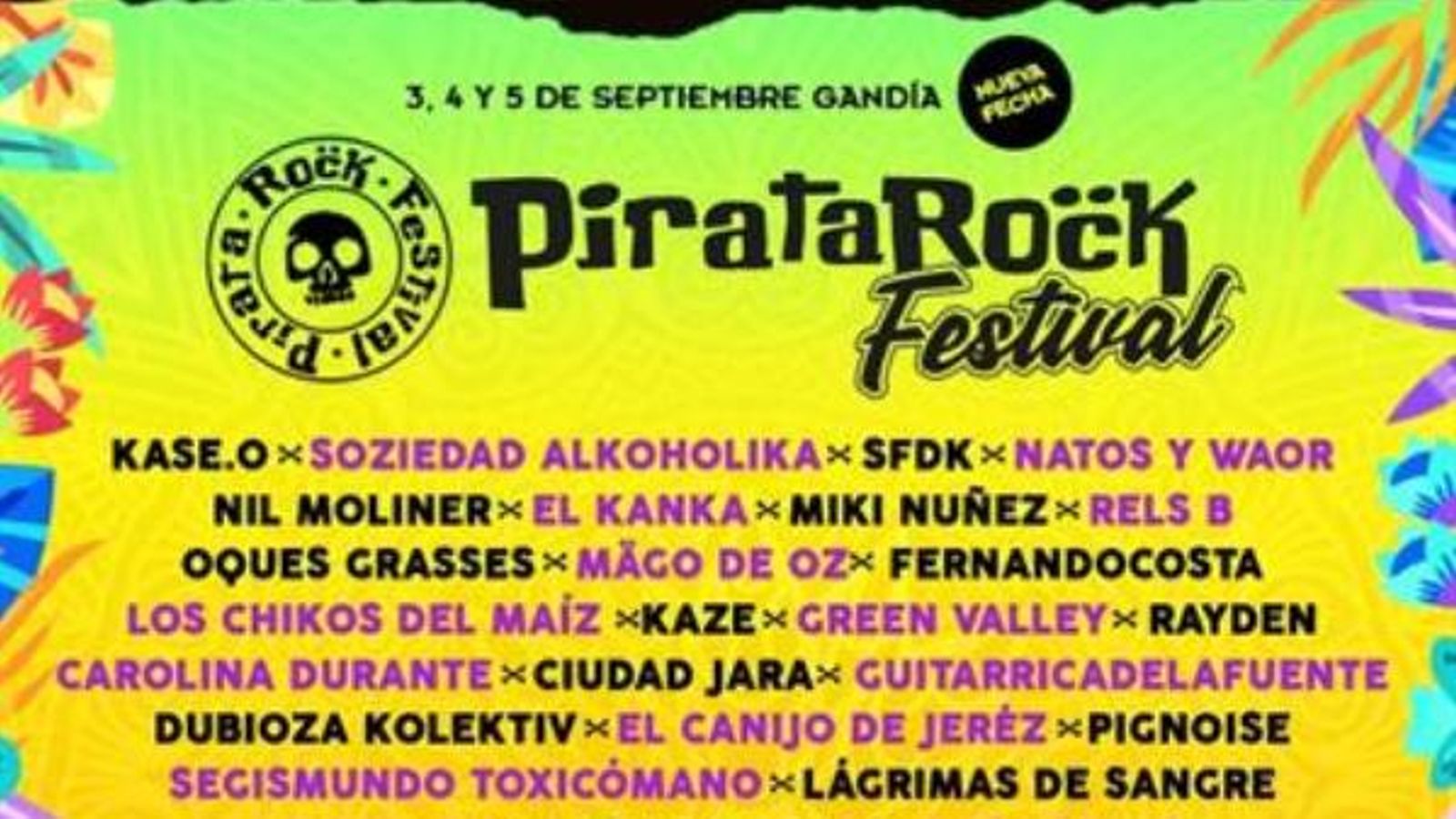 Cartell d'actuacions que s'ha preparat per al Pirata Rock Festival 2020