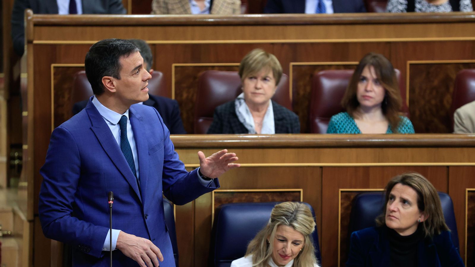 El president del Govern, Pedro Sánchez, intervé durant la sessió de control al Govern celebrada aquest dimecres en el Congrés dels Diputats