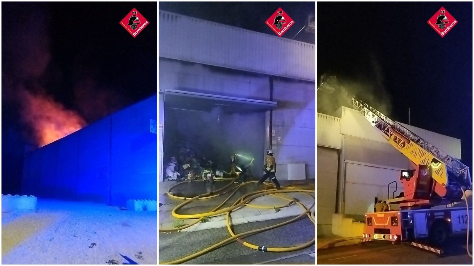 Imatges de l'incendi facilitades pel Consorci Provincial de Bombers d'Alacant