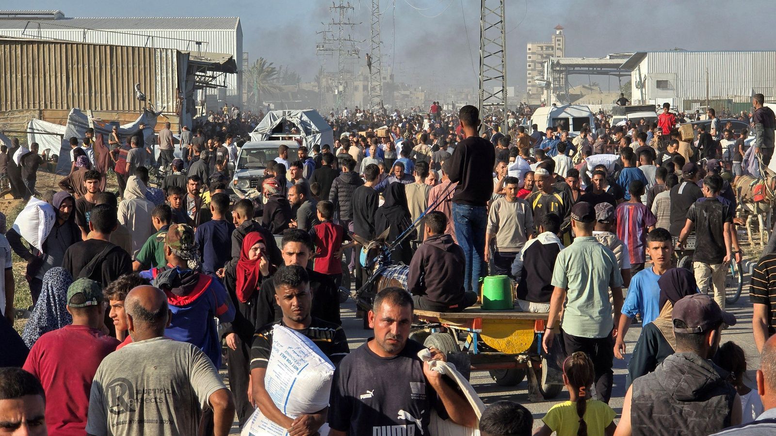 Punt de distribució d'ajuda humanitària a Gaza