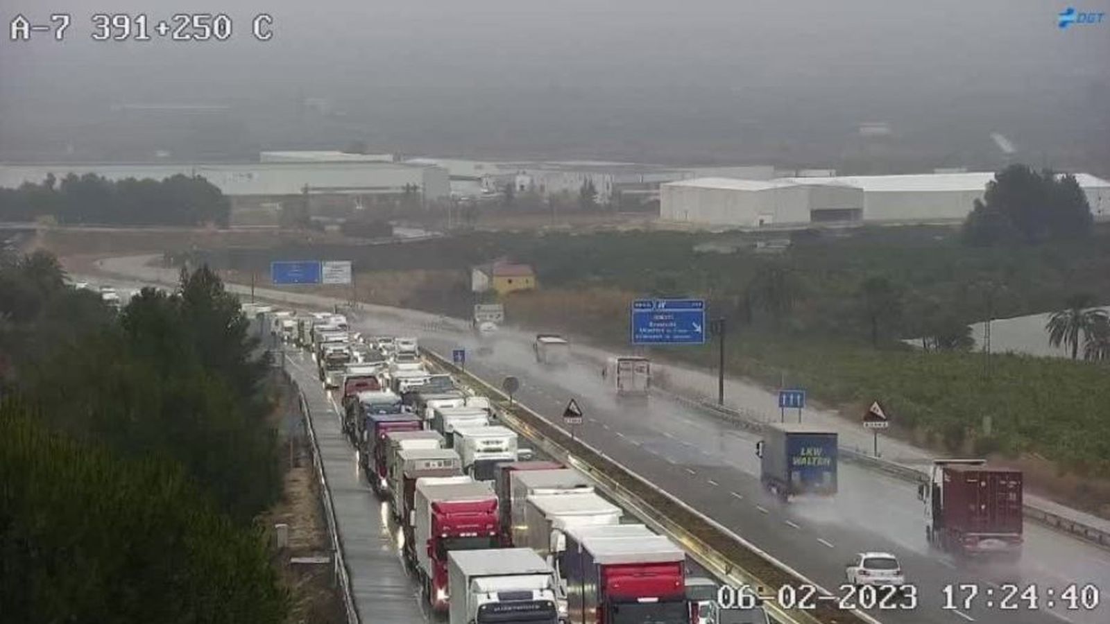 Imatge de l'accident en el quilòmetre 391 de l'A7