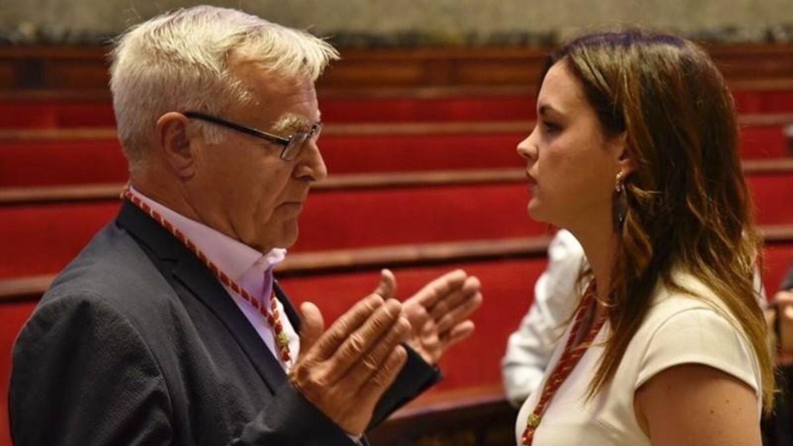 L'alcalde de València, a l'esquerra, i la vicealcaldessa socialista, Sandra Gómez