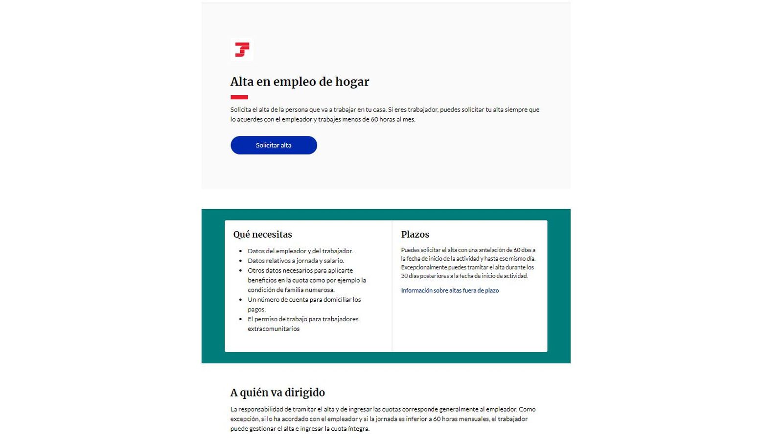 Captura de pantalla del portal