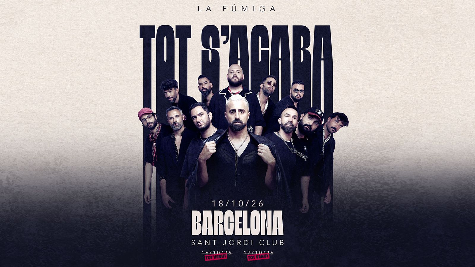 Cartell d'anunci de la nova data del concert de comiat de La Fúmiga Barcelona