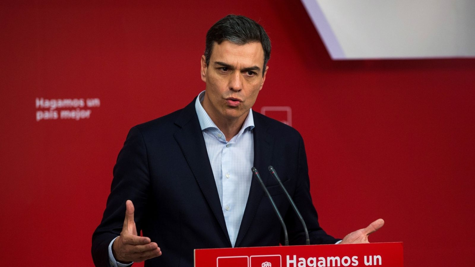 Pedro Sánchez, durant la roda de premsa