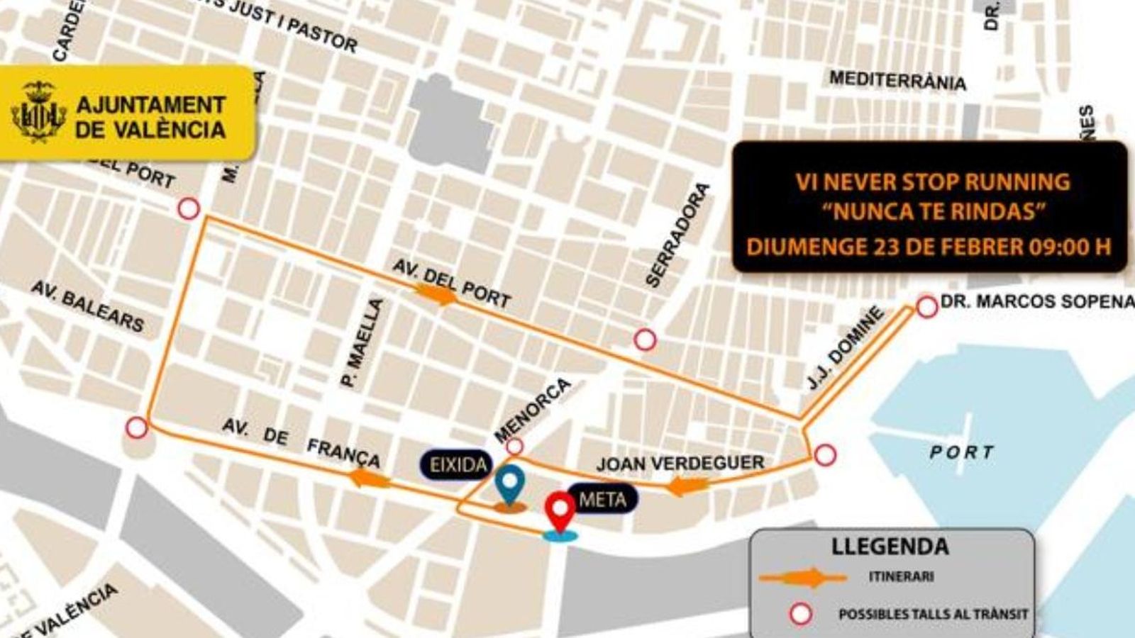 Recorregut de la carrera Never Stop Running