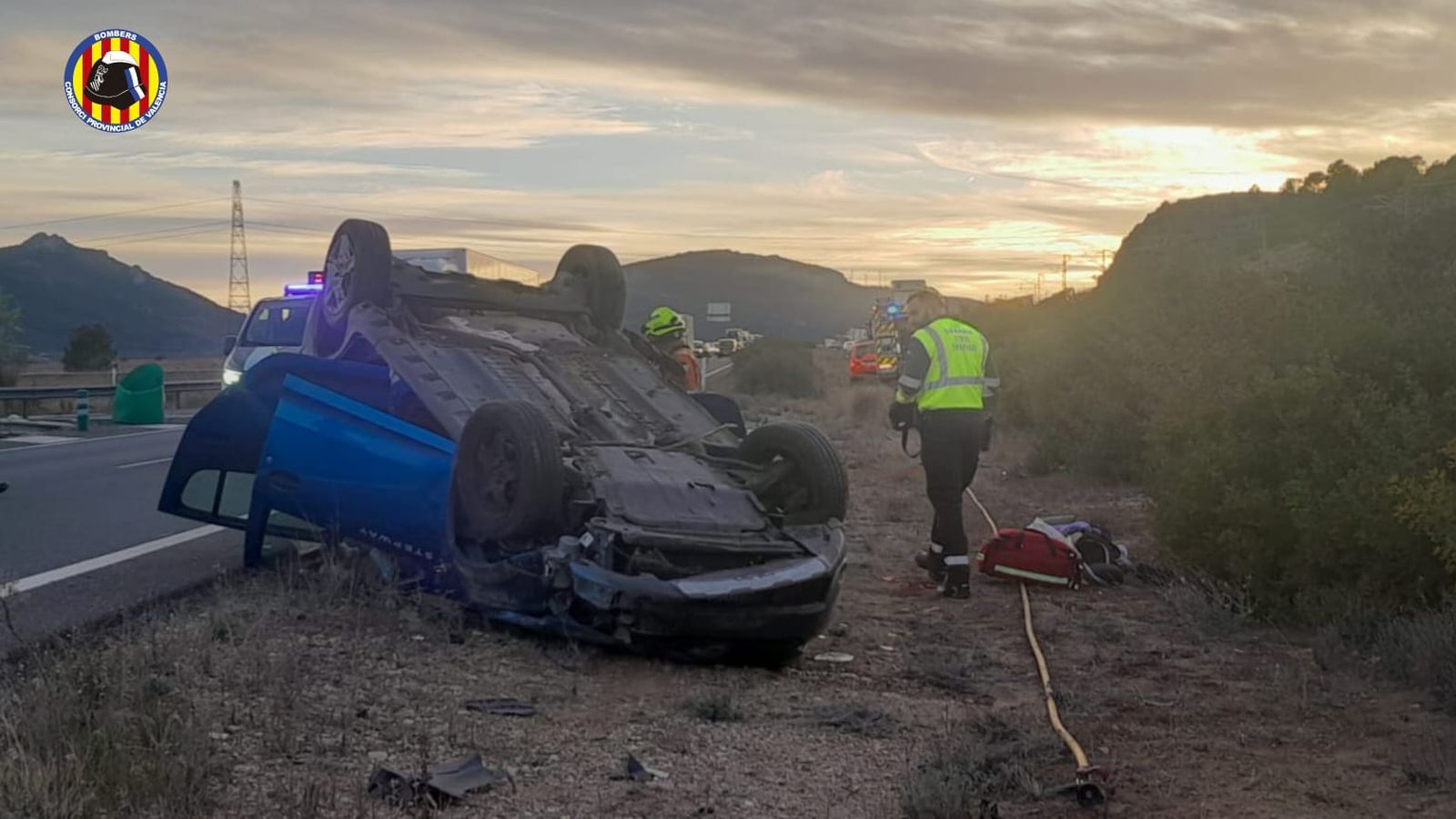 Imatge del cotxe accidentat a Font de la Figuera